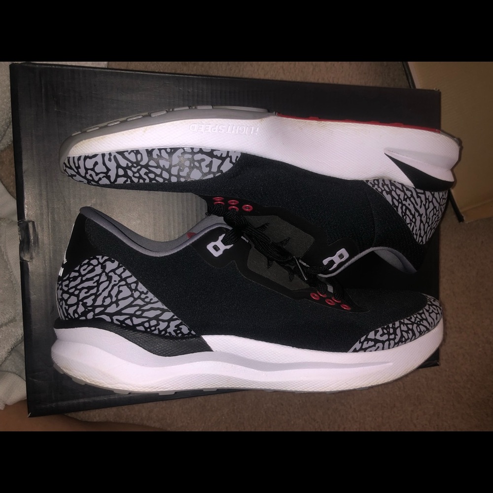 Jordan retro 3 black cement running shoes